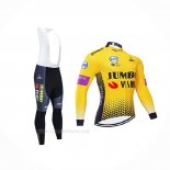 2019 Ropa Ciclismo Jumbo Visma Amarillo Negro Mangas Largas y Culotte Lunga