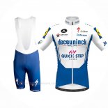2020 Ropa Ciclismo Deceuninck Quick Step Blanco Azul Mangas Corta y Culotte Corto