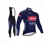 2021 Ropa Ciclismo Alpecin Fenix Profundo Azul Mangas Largas y Culotte Lunga