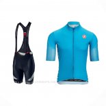 2021 Ropa Ciclismo Castelli Luz Azul Mangas Corta y Culotte Corto