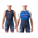 2022 Ropa Ciclismo Deceuninck Quick Step Azul Blanco Mangas Corta y Culotte Corto