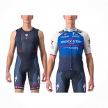 2022 Ropa Ciclismo Deceuninck Quick Step Azul Blanco Mangas Corta y Culotte Corto