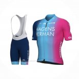 2022 Ropa Ciclismo Hagens Berman Axeon Fucsia Azur Mangas Corta Y Culotte Corto