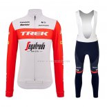 2023 Ropa Ciclismo Trek Segafredo Naranja Blanco Mangas Largas y Culotte Largo