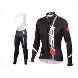 2014 Ropa Ciclismo Castelli SIDI Negro Rojo Mangas Largas y Culotte Lunga