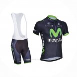 2014 Ropa Ciclismo Movistar Negro Mangas Corta y Culotte Corto
