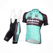 2016 Ropa Ciclismo Bianchi Mtb Azul Claro Negro Mangas Corta y Culotte Corto