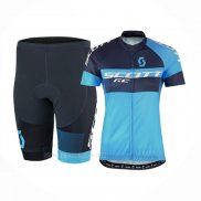 2016 Ropa Ciclismo Scott Negro Azul Mangas Corta Y Culotte Corto(1)