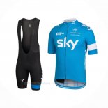 2016 Ropa Ciclismo Sky Azur Blanco Mangas Corta y Culotte Corto