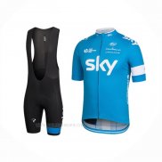 2016 Ropa Ciclismo Sky Azur Blanco Mangas Corta y Culotte Corto