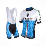 2017 Ropa Ciclismo Bianchi Milano Azul Mangas Corta y Culotte Corto