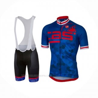 2017 Ropa Ciclismo Castelli Azul Rojo Mangas Corta y Culotte Corto