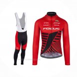 2017 Ropa Ciclismo Focus XC Ml Profundo Rojo Mangas Largas y Culotte Lunga