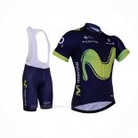 2017 Ropa Ciclismo Movistar Negro Mangas Corta y Culotte Corto