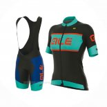 2017 Ropa Ciclismo Mujer ALE Negro Azul Claro Mangas Corta y Culotte Corto