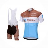 2018 Ropa Ciclismo Ag2rla Azul Blanco Mangas Corta y Culotte Corto