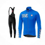 2019 Ropa Ciclismo Castelli Raddoppia 2 Azul Plata Mangas Largas y Culotte Lunga