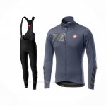 2019 Ropa Ciclismo Castelli Raddoppia 2 Gris Plata Mangas Largas y Culotte Lunga