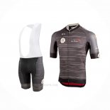 2019 Ropa Ciclismo UAE Tour Gris Mangas Corta y Culotte Corto