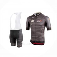 2019 Ropa Ciclismo UAE Tour Gris Mangas Corta y Culotte Corto