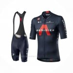 2020 Ropa Ciclismo Ineos Grenadiers Rojo Profundo Azul Mangas Corta y Culotte Corto