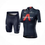 2020 Ropa Ciclismo Mujer Ineos Grenadiers Rojo Profundo Azul Mangas Corta y Culotte Corto