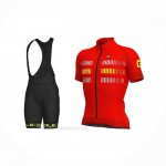 2021 Ropa Ciclismo ALE Rojo Amarillo Mangas Corta y Culotte Corto