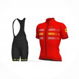 2021 Ropa Ciclismo ALE Rojo Amarillo Mangas Corta y Culotte Corto