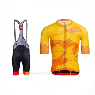 2021 Ropa Ciclismo Castelli Amarillo Naranja Mangas Corta y Culotte Corto