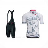 2021 Ropa Ciclismo Castelli Blanco Gris Mangas Corta y Culotte Corto