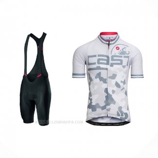 2021 Ropa Ciclismo Castelli Blanco Gris Mangas Corta y Culotte Corto