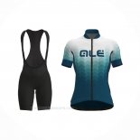 2021 Ropa Ciclismo Mujer ALE Blanco Verde Mangas Corta y Culotte Corto