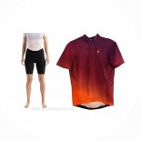 2021 Ropa Ciclismo Mujer Specialized Rojo Naranja Mangas Corta y Culotte Corto