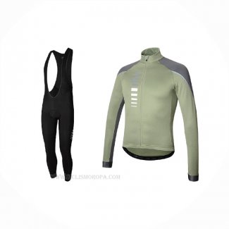 2021 Ropa Ciclismo RH+ Gris Verde Mangas Largas y Culotte Lunga(2)