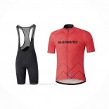 2021 Ropa Ciclismo Shimano Rojo Mangas Corta y Culotte Corto(2)