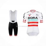 2022 Ropa Ciclismo Bora-hansgrone Rojo Blanco Mangas Cortas y Culotte Corto