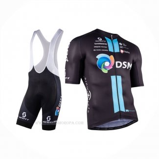 2022 Ropa Ciclismo DSM Negro Mangas Corta y Culotte Corto