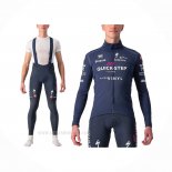 2022 Ropa Ciclismo Deceuninck Quick Step Apagado Azul Mangas Largas y Culotte Lunga