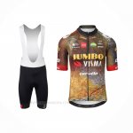 2022 Ropa Ciclismo Jumbo Visma Negro Naranja Mangas Corta y Culotte Corto