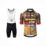 2022 Ropa Ciclismo Jumbo Visma Negro Naranja Mangas Corta y Culotte Corto