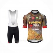 2022 Ropa Ciclismo Jumbo Visma Negro Naranja Mangas Corta y Culotte Corto