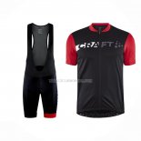 2023 Ropa Ciclismo Craft Rojo Negro Mangas Cortas y Culotte Corto