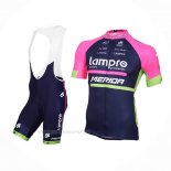 2016 Ropa Ciclismo Lampre Azul Rosa Mangas Corta y Culotte Corto