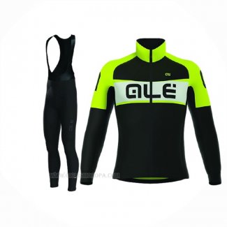 2017 Ropa Ciclismo ALE Excel Weddell Verde Mangas Largas y Culotte Lunga