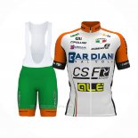 2017 Ropa Ciclismo Bardiani Csf Blanco Verde Mangas Corta y Culotte Corto