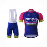 2017 Ropa Ciclismo Lampre Merida Azul Mangas Corta y Culotte Corto