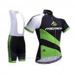 2017 Ropa Ciclismo Merida Negro Verde Mangas Corta y Culotte Corto