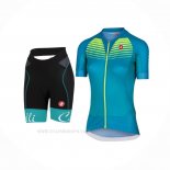 2017 Ropa Ciclismo Mujer Castelli Aero Race Verde Mangas Corta y Culotte Corto