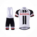 2017 Ropa Ciclismo Sunweb Blanco Mangas Corta y Culotte Corto
