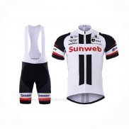 2017 Ropa Ciclismo Sunweb Blanco Mangas Corta y Culotte Corto